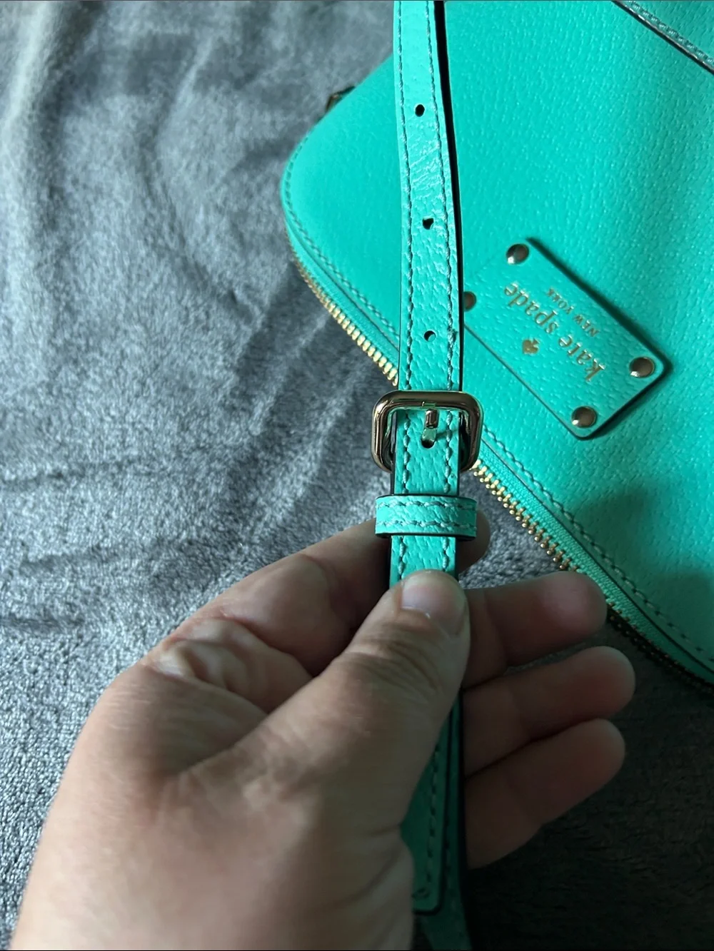 kate spade Teal Aqua Dome Leather Crossbody